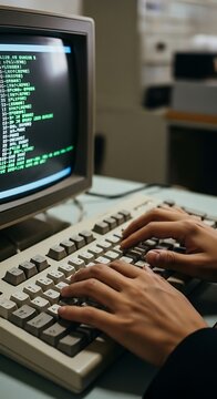 Vintage computer coding session