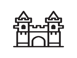 Majestic castle tower icon in clean minimal vector illustration © Mitu321