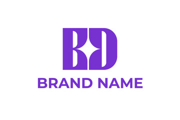 Modern BD letter monogram logo design with clean geometric style. Professional vector logomark template perfect for branding, business identity, and creative design projects.