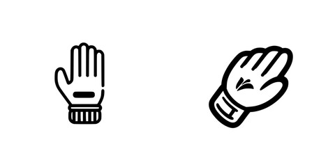 Stylized Hand Icons, Open Palm and Waving Gesture, minimalist monochrome icons