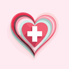 Obraz premium Heart shaped medical cross healthcare icon
