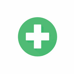 Green circular medical cross health icon