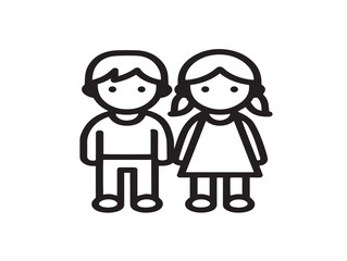 Playful Children Icon in Modern Clean Minimal Vector Illustration Design