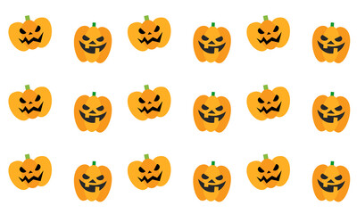 Halloween Pumpkins Seamless Pattern. Halloween illustration. Design element for card, poster, text decoration.
