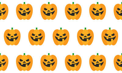 Halloween Pumpkins Seamless Pattern. Halloween illustration. Design element for card, poster, text decoration.