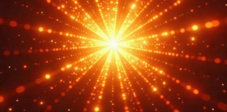 Golden orange starburst, radiating light, textured backdrop, radiant, rays