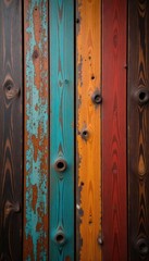 Timeworn wood planks, vertical grain, rustic texture, wooden wall, planks