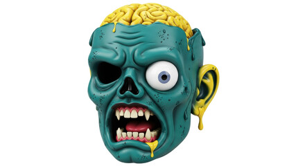 Isolated Zombie Head