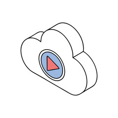 Cloud music note outline icon

