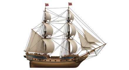 Isolated Old Sailing Ship © Lisa