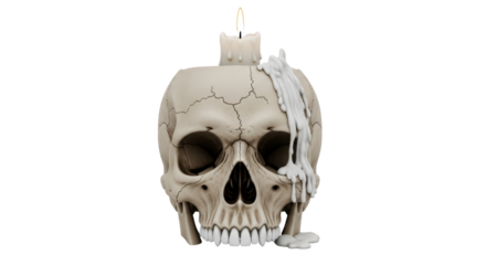 Isolated Skull Candle