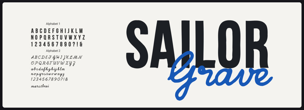 Condensed Sans Serif and Script Font Pairing Vector Alphabet