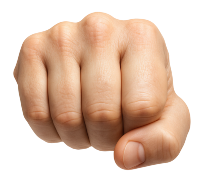 Closed fist with thumb resting on side