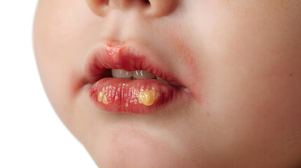 Naklejka premium Bacterial Skin Infection Impetigo Around Mouth