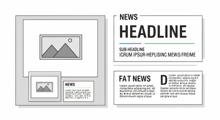 News Headline Template for Media Publications and Reporting, with Image Placeholder