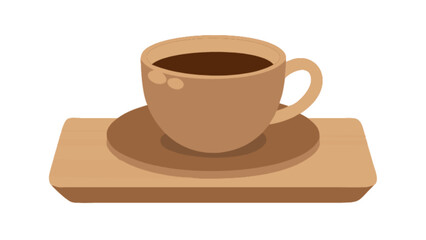 Enjoy a warm, inviting coffee break presented in a modern, minimalist style with this vector graphic, ideal for menus, websites, and social media posts to promote cafes