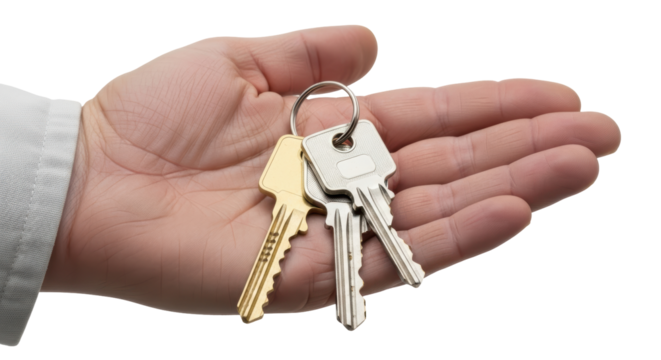 Isolated Hand Holding Keys