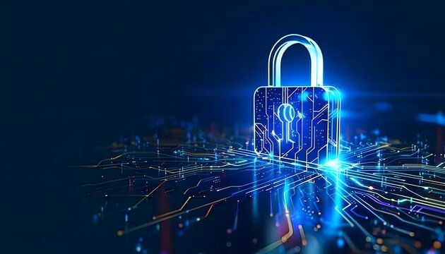 cyber security padlock symbolizes the protection and safeguarding of digital assets and information against unauthorized access, cyber threats, and malicious activities