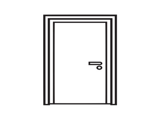 Stylish Door Icon in Minimalist Clean Elegant Vector Line Artwork
