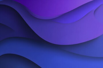 Blue and purple background with paper-cut waves, a simple and minimalist design. Dark blue gradient background, with a purple color and a dark tone