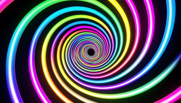 Vibrant spiral neon glow