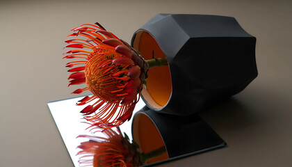 Red icon of a bomb with a red ribbon tied around it, symbolizing an important business item in a black box