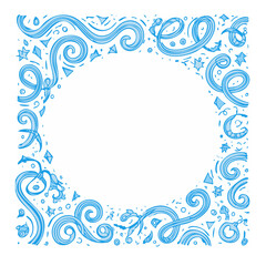 Blue Watercolor Festive Frame: Perfect for Celebration Designs