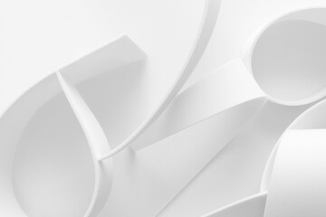 Curvilinear elements in white background