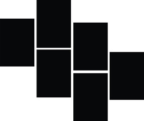 Asymmetrical 6 photo collage vector illustration. Mosaic pattern for background and picture. Tiles pattern for web and mockup presentation. 