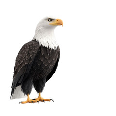Obraz premium Bald eagle bird raptor white head yellow beak standing majestic wildlife