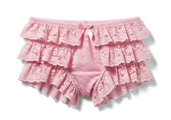 Pink lace panties with ruffles