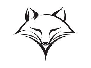 Obraz premium Stylish Wild Fox Icon with Elegant Minimal Contemporary Line Illustration