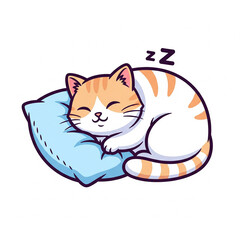 Cat Sleeping on Pillow