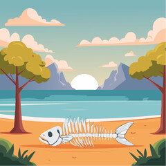 Fish bone vector