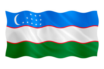 Naklejka premium Digital composite. Flag of Uzbekistan 1st of September is Uzbek independence day