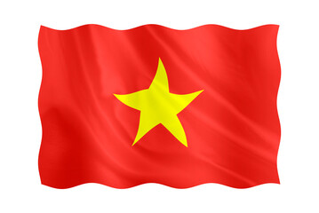Digital composite. ..Flag of Vietnam. ..2nd of September is Vietnamese National day celebrating independence. ..PNG file