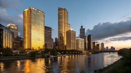 Fototapeta premium gold city skyline