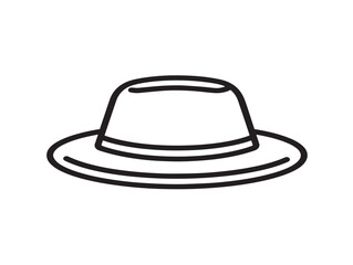 Classic Hat Icon in Simple Elegant Minimal Vector Line Illustration Style