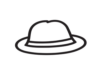Stylish Headwear Hat Icon in Clean Contemporary Vector Line Design