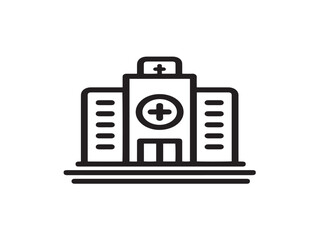 Healthcare Hospital Facility Icon in Contemporary Minimal Vector Line Art Style