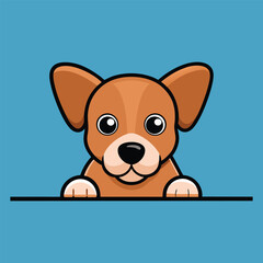 Cute vector illustration of a baby chihuahua puppy isolated on white with a brown toy