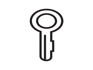 Artistic Key Icon Rendered With Elegant Clean Line Drawing