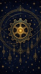Celestial clockwork art illustration