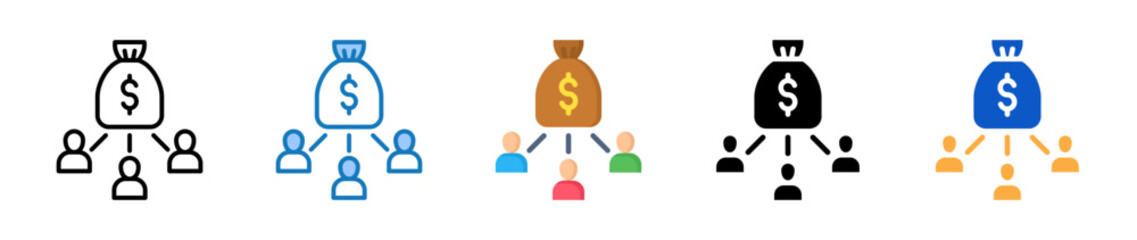 Mutual Fund multiple style icons set design vector illustration. 