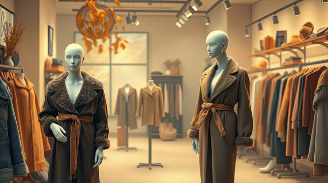 Sewing studio with mannequin dress forms.