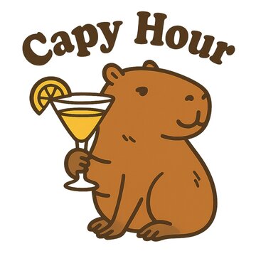 Capy hour &ndash; Capybara with cocktail