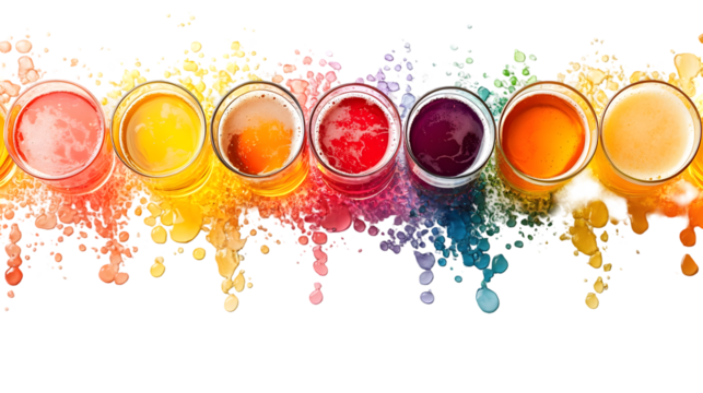 color beer isolated on a transparent background