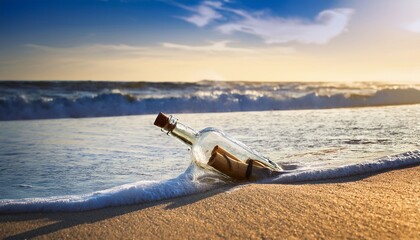flaschenpost am strand pause