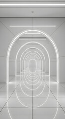 Obraz premium Glowing Archway Tunnel: Modern Architectural Design.