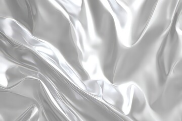 Obraz premium Smooth Silver Fabric Texture With Wrinkles
